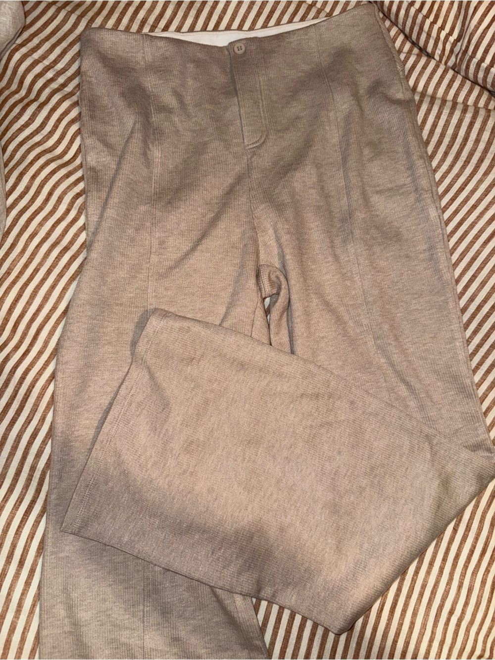 HALARA Taupe Knit Wide-Leg Pants